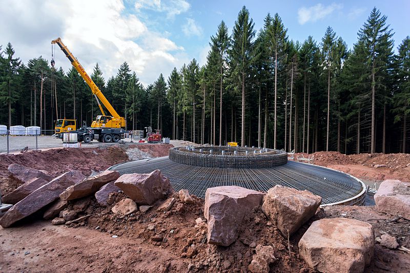 Betonsockel für ein Windrad