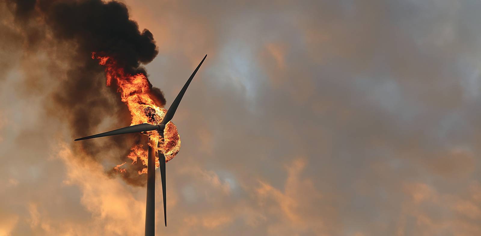Brennendes Windrad